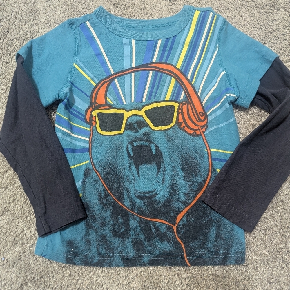 Tea Collection Bear Graphic Long Sleeve Tee
